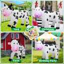 6FT Inflatable Cow Outdoor Decoration,Built-in LED Lights Indoor Outdoor Yard Lawn Ranch Blow Up Cute Animal Milk Cow,Christmas Holiday Display Spring Decorations for Garden Farm Themed Party