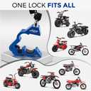 FRP Motorcycle Grip Lock - Universal Anti-Theft Handlebar Security for Bikes, Scooters & ATVs - Brake/Throttle Lock with Helmet Hook,Blue