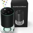 Waterless Diffuser,Metal Housing Waterless Essential Oil Diffuser,Waterless Diffusers for Home Car Room Office Hotel Bathroom Light Diffuser with 100ML Large Capacity Car Diffuser (Black)