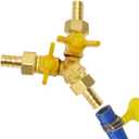 Brass 3 Way Shut Off Valve 1/2" Hose Barb Fitting Y Shaped Ball Valve,Split Design Thread Connect 2 Switch Valve for Water Fuel Air