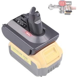 DW20V6 Adapter - Compatible with Dyson V6 Series Vacuum Cleaners and for DeWalt 20V Lithium Battery