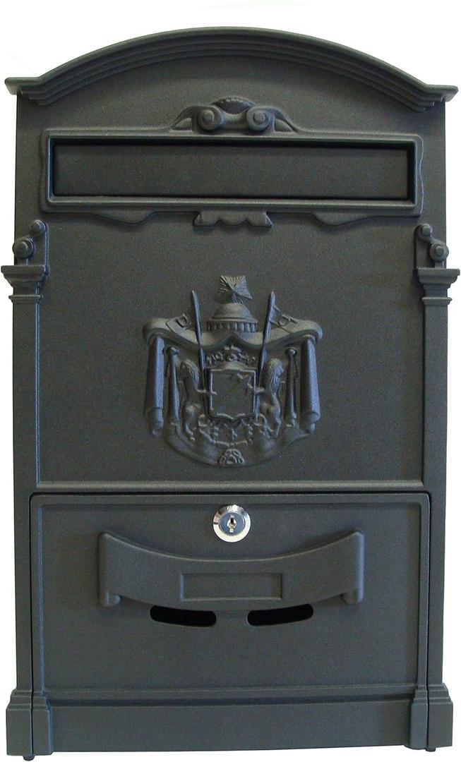 Locked Aluminum Mailbox, Multi-Colored (Medium, Black)