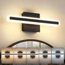 LED Modern Bathroom Vanity Light 15.7 inch 16W Dimmable 5CCT Led Bathroom Light Fixture Over Mirror, Black Bar for Mirror Restroom-ETL Certificated