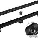 Linear Shower Drain 28" Matte Black 304 Stainless Steel | with Drain Grate| Fast Drainage | Stainless Floor Drain Grate | Hair Strainer | Drain Key | The Upgrade for Your Bathroom