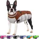 Dog Jackets for Medium Dogs,Medium Dog Coat,Warm Pet Winter Coat Zip Up Back,Waterproof Dogs Jacket with D-Ring,Pet Cold Weather Coats with Fleece Lined, Snowsuit Pug Boston Terrier,Brown,M