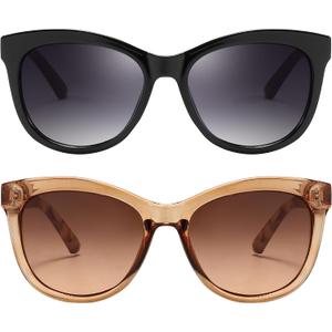 Classic Trendy Sunglasses for Women and Men Large Round Cateye Sunglasses UV Protection Sunnies Gradient Lens