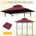 OIPUNSHLE Grill Gazebo Replacement Canopy Top, 5'x8' Top Double Tiered Replacement Canopy Roof, Grill Shelter Cover Roof Fit for Gazebo Model L-GG001PST-F (Grey)