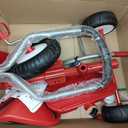 Radio Flyer Deluxe Steer & Stroll Trike, Red, for Kids 2-5, 2-in-1 Parent Steer Tricycle, Removable Push Handle, Adjustable Seat, Steel Frame, Covered Storage Bin, Tricycle for Toddlers and Kids
