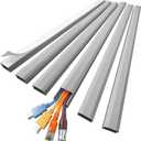 Delamu Grey Cord Hider, 85in Cord Covers for 3-4 Wires on Wall, Large Cable Hider, Premium Wire Covers for Cords on Wall, Easy Set-up Cable Cover Raceway, TV Wire Hiders Wall, W1.18 H0.67in, Grey