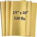 SANZIX 120 Sheets Metallic Gold Tissue Paper for Gift Bags 14" x 20" - Gift Wrapping Tissue for Christmas Gifts, Party & Wedding Decorations - Christmas Wrapping Paper for Holiday Xmas Decor