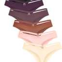 READY TO LOVE Women's Underwear Seamless Thongs 6 Pack No Show Thong Breathable Invisibles Hollow Out Sexy Panties Underwear, XL