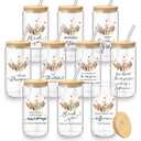 LemonRoad 10 Pcs Volunteer Appreciation Month Gifts 16oz Drinking Glasses with Lids and Straw Thank You Cups Gifts for Volunteer Employees Staff Coworkers Office
