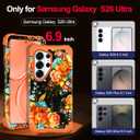 Casetego for Galaxy S26 Ultra Case,Three Layer Heavy Duty Sturdy Shockproof Protection Full Rugged Hard PC+Soft TPU Bumper Protective Girls Case for Samsung Galaxy S26 Ultra 5G 6.9 inch,Orange Flower