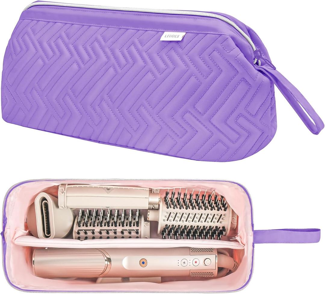 Leudes Hair Tools Travel Bag for Shark Flexstyle Carrying Case Portable Shark Hair Air Wrap Dryer Case Waterproof Dustproof Flat Curling Iron Travel Organizer (Purple) (467.17 cubic inches)