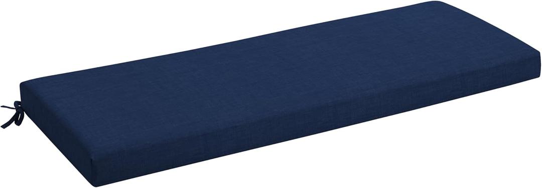 Arden Outdoor Bench Cushion, Foam, 48x18, Sapphire Blue | TPU Backed Fabric, Waterfall Design, Made With PROFOAM, Rain-proof, Fade Resistant, Mold and Mildew Resistant, 48 x 18 Bench Cushion, Sapphire Blue Leala