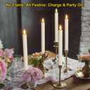 Rechargeable Flameless Taper Candles with Charging Station, 6 Pcs Real Wax LED Taper Candles with Remote Control & Timer, 3D Wick Flickering for Valentine's Day,Table Decorations,Home Decor
