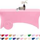 Spandex 6ft Waterproof Table Cover for Party,Wedding, Banquet, and Events(Pink) (72" x 30" (Rectangular))
