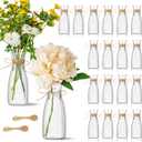20 Pcs Plastic Flower Bud Vases Bulk with Twines Ropes Small Mini Flower Vases for Centerpieces Decorative Plastic Bottles for Wedding Reception Dining Table Home Decoration (Transparent)