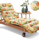 Outdoor Chaise Lounge Chair Cushion 75.1 x 22.8 x 4.7 Inches 100% Waterproof Replacement Cotton Patio Pool Lounge Chair Cushion for Outdoor Furniture with Ties, Daisy