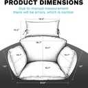 Egg Chair Cushion Replacement, Waterproof Thicken Hanging Egg Swing Chair Cushion for Outdoor Furniture, Wicker Rattan Hammock Basket Cushion with Headrest Pillow 47x31.5x4.7 inch(Black), Standard size