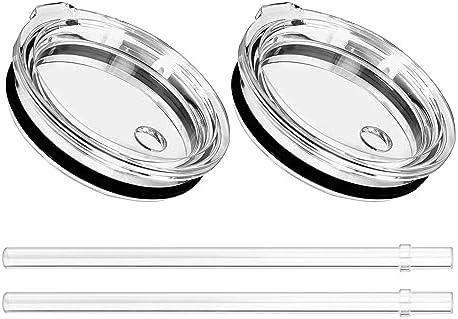 30 oz Tumbler Straw Lid, Replacement Lids Compatible for YETI Rambler 30 oz Stackable Cup, 35 oz Straw Mug, BPA Free and Shatter-proof Travel Tumbler Top Lid Covers, 2 Pack
