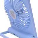 Personal Battery Operated Desk Fan, Rechargeable Fan, 2000mAh Battery, Power Display and 180 Tilt Folding, Ultra Quiet and Portable, Office, Camping, in Car (Blue), Compact