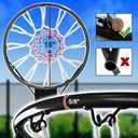Dripex Solid Basketball Rim 18" Replacement Breakaway Wall Mounted Outdoor Heavy Duty Solid Steel 18 Inch Rim Double Spring with All Weather Net