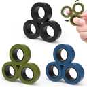 Cevioce Easter Basket Stuffers, 9 PCS Magnetic Ring Fidget Toys Set for Adults Teens Boys, ADHD Anxiety Magnetic Fidget Spinner, Birthdays Gifts for Kids Coolest Magnet Stress Relief Toy for 8+ Year Old