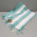 Genovega Oversized Cotton Turkish Beach Towels 74"x38" Thin Quick Dry Sand Free Pool Swim Bathing Towel Extra Large Blanket Adult Travel Essentials Accessories Must Haves Summer Vacation Blue Striped