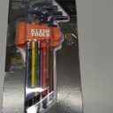 Klein Tools BLS9 9-Piece Extra-Long Hex Key Set, SAE Color-Coded L Style Ball-End Keys with Caddy, Heat-Treated, Sizes 7/64-Inch to 3/8-Inch