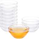 PARBEE 3" Clear Glass Pinch Bowls, 10 Pack 2.5oz Small Prep Dishes Stackable Ingredient Bowls for Spices Dipping Sauces Ice Cream Toppings, Dishwasher Microwave and Freezer Safe