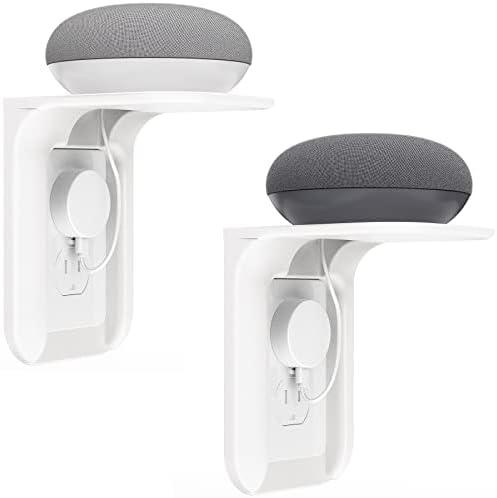 WALI Outlet Shelf Wall Holder,Bathroom Walls Shelves up to 10lbs Standard Vertical Duplex Wall Shelf Organizer for Smart Home Decor Space Saving Power Tools, Toothbrush (OLS002-W), 2 Pack, White