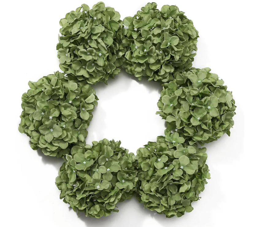 DuHouse 8.7" Silk Hydrangea Flower Heads with Stems Fake Hydrangeas Flowers for DIY Wedding Centerpiece Home Decor,Pack of 6(Sage Green)