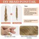 IOVOIMMSL 2 Piece Braid Wig Hair Piece Wavy Curly Scrunchies Synthetic Chignon Ponytail Hair Extensions Thick Updo Hairpieces for Women (Dark Chestnut Brown)
