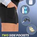 CAMPSNAIL Biker Shorts Women with Pockets - 5" High Waisted Workout Spandex Tummy Control Gym Running Yoga Shorts (Small-Medium, 1#black)