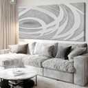 MLART99 Large Abstract Gray White Canvas Wall Art Modern Neutral Line Print Poster for Bedroom Living Room Office Aesthetic Home Decoration 29x58 Inch