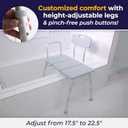 Drive Medical Tub Transfer Bench for Bathtub - Safer, Independent Bathing Aid - Height Adjustable Bench - Sturdy Aluminum Construction - Comfortable Backrest Support - 350 Lb Capacity