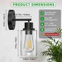 1-Light Black Bathroom Wall Sconce with Clear Glass Shade, Modern Vanity Light Fixture Over Mirror for Bathroom, Bedroom, Hallway, Living Room