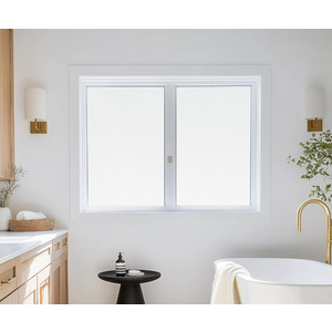 Haton Window Privacy Film Frosted Glass Film for Bathroom, Static Cling Sun Heat Blocking Window Clings, Opaque Frosting Coverings Tint for Home Door, Non-Adhesive, White 17.5" x 157.4"