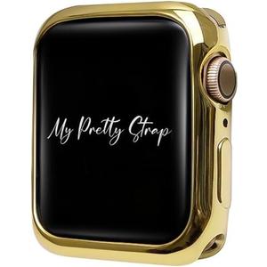 My Pretty Strap Glossy XOXO Protective Case for Apple Watch Luxury Metal Cover for Women, Scratch-Resistant Compatible with Apple Watch 40mm Gold, Rose Gold, Silver