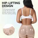 SHAPSHE Butt Lifting Panties Tummy Control Shapewear Shorts V Crossover Body Shaper Shorts Fajas Colombianas Moldeadoras (Beige, L)