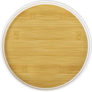 LAMU 1 Pack Lazy Susan Organizer, 10'' Lazy Susan Turntable for Cabinet, Table Top, Pantry, Refrigerator, Kitchen, Oak