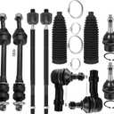 Front Inner Outer Tie Rod End w/Steering Boot fit 2013-2018 for Ram 1500 2019 for Ram 1500 Classic, Suspension Kit with Lower Ball Joint Sway Bar Link - 10pc Set