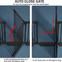 SHYUJAJIE 51.18 Inch Extra Tall Pet Gate, 29.5-43" Adjustable Wide Auto Close Dog Gates, Pressure Mounted Walk Through Tall Cat Gate for Doorways,Hallway,StairsBlack