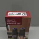 CIRCLE JOY Gravity Electric Salt and Pepper Grinder Set Automatic Salt and Pepper Grinder Set with LED Light, Battery Operated, Adjustable Coarseness, Large Capacity, for Home Kitchen BBQ, Black