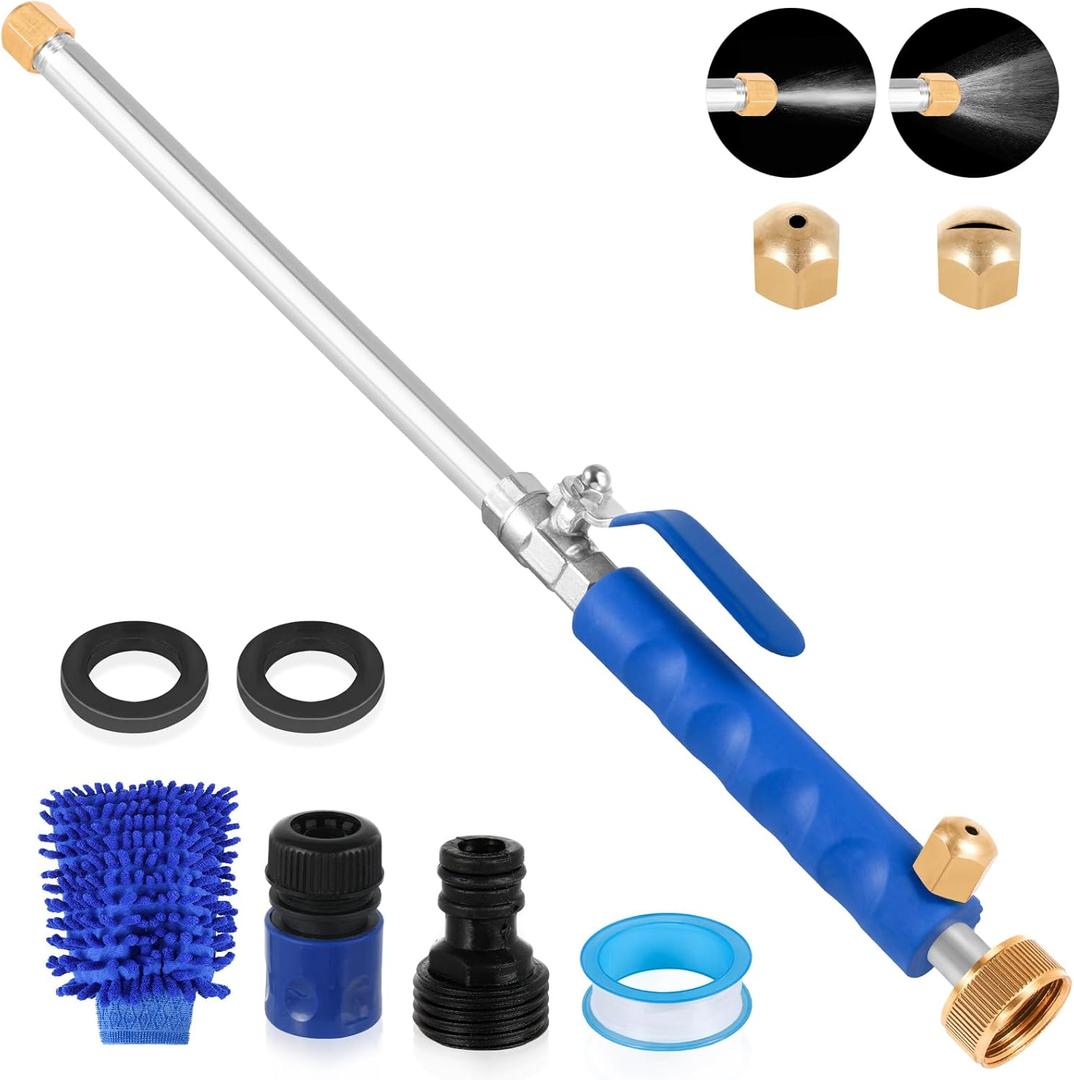 Jet Nozzle for Garden Hose 2-in-1 Jet Nozzle High Pressure Hose Nozzle with 2 Different Nozzles and Hose Quick Connectors for Car Pet Garden Cleaning At Home