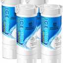 ICEPURE RWF5200A Water Filter Compatible for XWF (NOT Compatible for XWFE), WR17X30702, GE French Doors and Side-by-Side Refrigerators GDE25, GNE27, GYE18, GBE21, GDE21, GNE21, GFE24 Genuine 4PACK