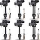 ENA Pack 6 Ignition Coil with 6 Iridium Spark Plug 3.6 V6 2010 2012 2013 2014 2015 2016 Compatible with Buick Chevy Cadillac Malibu Allure Enclave ATS CTS SRX STS Camaro Impala Terrain for UF569