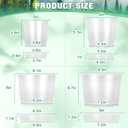 RAOOKIF 10/8/6/5 Inch Clear Nursery Pots with Drainage Hole and Saucers, 12 Pack Large Nursery Pots for Plants for Indoor Outdoor, Plastic Clear Plant Pots for Flowers, Succulents, Vegetables