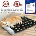 GOLOPET Large Dog Heating Pad 36x24 in with Smart Thermostat Switch and Power Line Protection Tube,Obtained MET and UL Dual Certification,Waterproof Pet Heating Pad for Dogs,with Plush Fabric Cover
